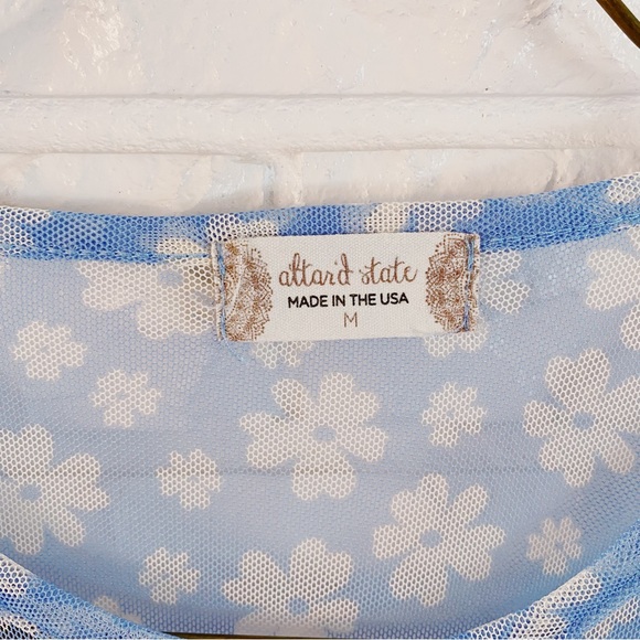 Altar’d State Floral Daisy Print Mesh/Sheer Top - Picture 4 of 5